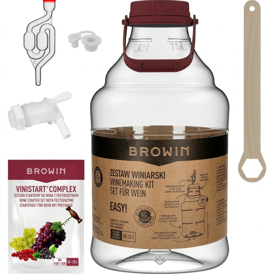 BROWIN EASY WINEMAKING KIT 15L – NEM START PÅ HJEMMELAVET VIN